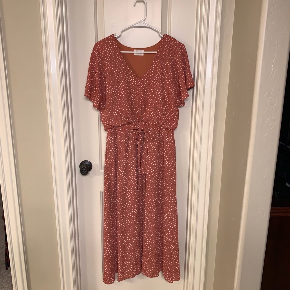 Pink polka dot dress